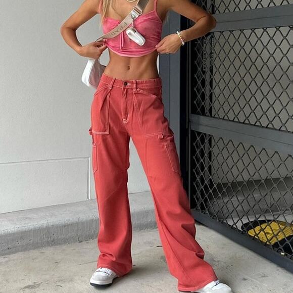 Princess Polly Lioness Miami Vice Pants Red size S - Picture 4 of 9